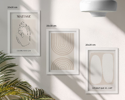 Triptych v ráme Štýlové línie a minimalistické tvary v neutrálnych tónoch