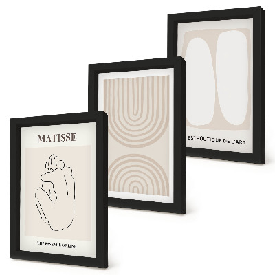 Triptych v ráme Štýlové línie a minimalistické tvary v neutrálnych tónoch