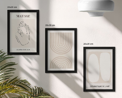 Triptych v ráme Štýlové línie a minimalistické tvary v neutrálnych tónoch