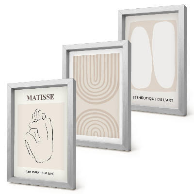 Triptych v ráme Štýlové línie a minimalistické tvary v neutrálnych tónoch