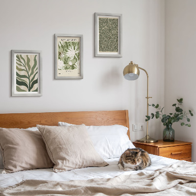 Sada obrazov do obývačky Rastlinné vzory, botanické dekorácie, boho štýl