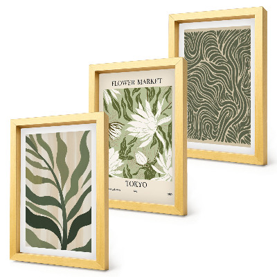 Sada obrazov do obývačky Rastlinné vzory, botanické dekorácie, boho štýl