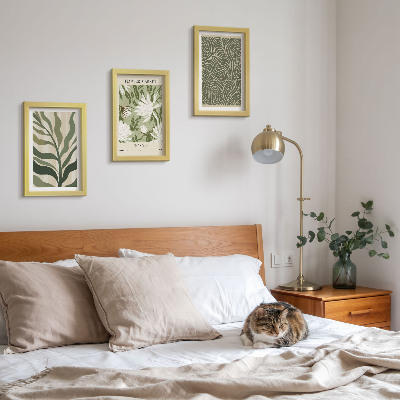 Sada obrazov do obývačky Rastlinné vzory, botanické dekorácie, boho štýl