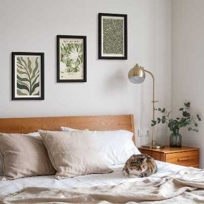 Sada obrazov do obývačky Rastlinné vzory, botanické dekorácie, boho štýl