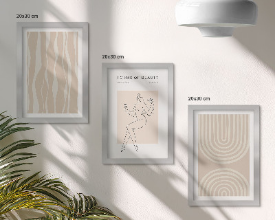 Triptych v ráme Abstraktné vzory, jemné boho dekorácie