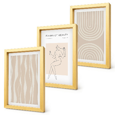Triptych v ráme Abstraktné vzory, jemné boho dekorácie