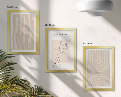 Triptych v ráme Abstraktné vzory, jemné boho dekorácie