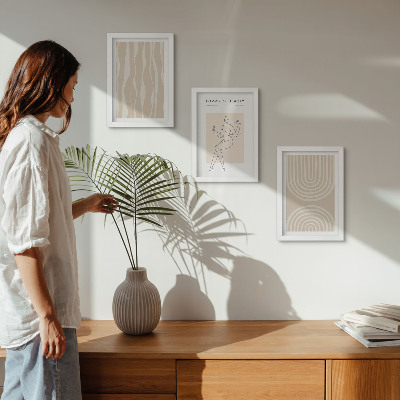 Triptych v ráme Abstraktné vzory, jemné boho dekorácie