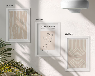 Triptych v ráme Abstraktné vzory, jemné boho dekorácie