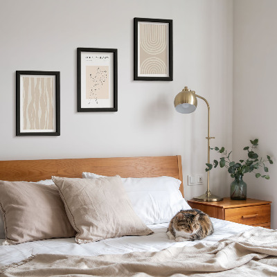 Triptych v ráme Abstraktné vzory, jemné boho dekorácie
