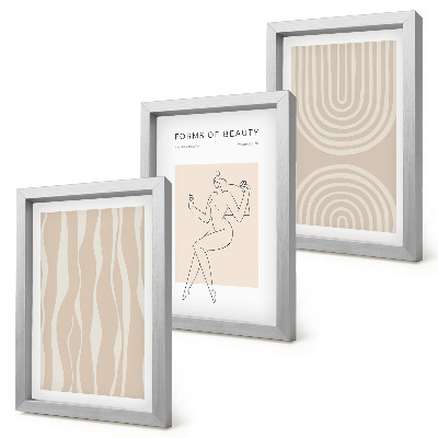 Triptych v ráme Abstraktné vzory, jemné boho dekorácie