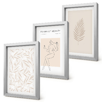 Triptych v ráme Minimalistické botanické dizajnové motívy