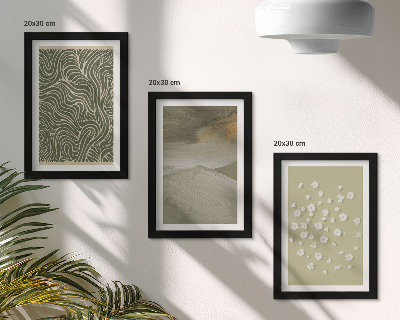 Triptych v ráme Vlnité a abstraktné vzory s boho kvetmi