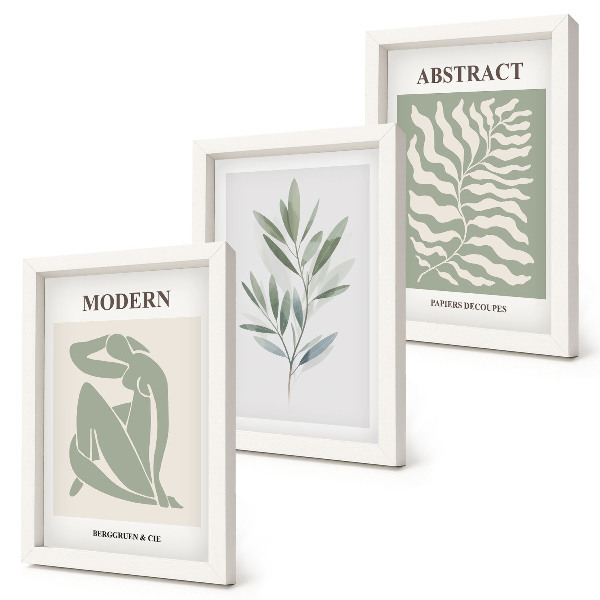 Triptych v ráme Akvarelové boho rastliny od Matisse