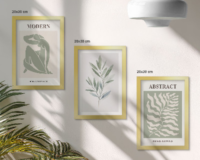 Triptych v ráme Akvarelové boho rastliny od Matisse