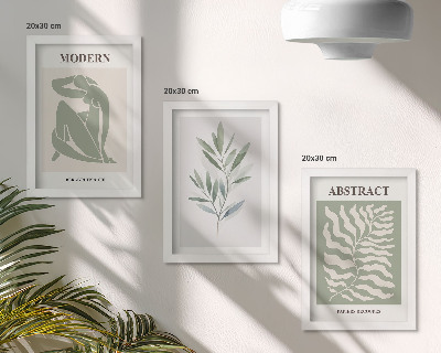 Triptych v ráme Akvarelové boho rastliny od Matisse