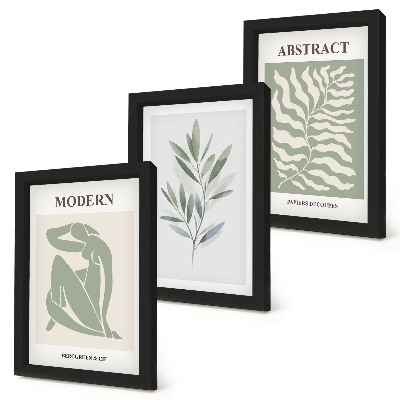 Triptych v ráme Akvarelové boho rastliny od Matisse