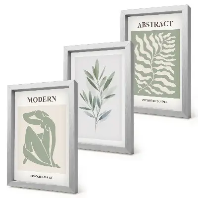 Akvarelové boho rastliny od Matisse triptych v ráme