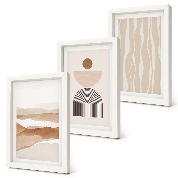 Triptych v ráme Abstraktná krajina, prírodné tvary a geometria