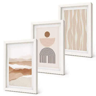 Triptych v ráme Abstraktná krajina, prírodné tvary a geometria