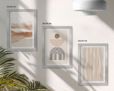 Triptych v ráme Abstraktná krajina, prírodné tvary a geometria