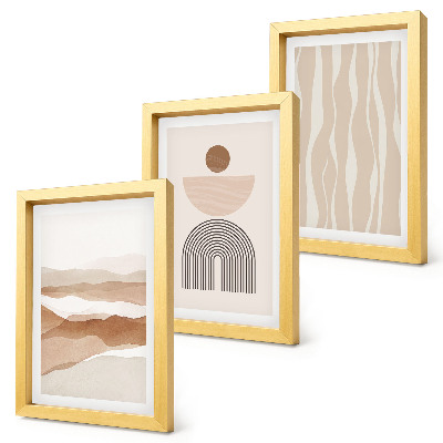 Triptych v ráme Abstraktná krajina, prírodné tvary a geometria