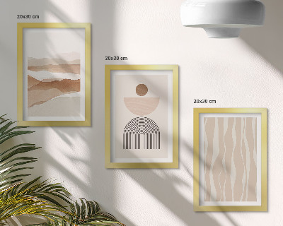 Triptych v ráme Abstraktná krajina, prírodné tvary a geometria