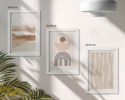 Triptych v ráme Abstraktná krajina, prírodné tvary a geometria