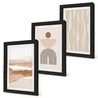 Triptych v ráme Abstraktná krajina, prírodné tvary a geometria