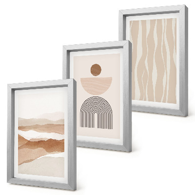 Triptych v ráme Abstraktná krajina, prírodné tvary a geometria