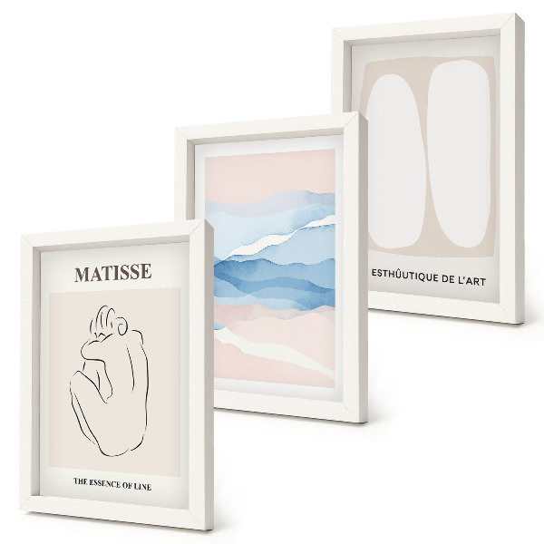 Triptych v ráme Matisseove abstraktné formy a jemné farby