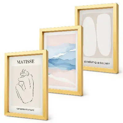 Matisseove abstraktné formy a jemné farby triptych v ráme