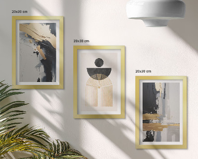 Sada obrazov do obývačky Geometrická abstraktná elegantná kompozícia