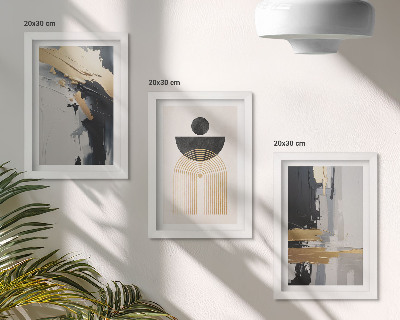 Sada obrazov do obývačky Geometrická abstraktná elegantná kompozícia