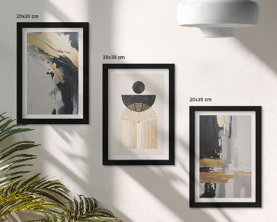 Sada obrazov do obývačky Geometrická abstraktná elegantná kompozícia