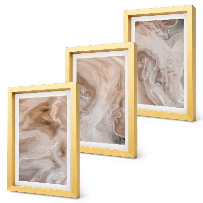 Triptych v ráme Mramorové abstraktné vzory kamenné textúry