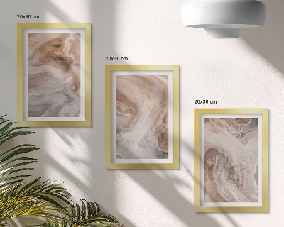 Triptych v ráme Mramorové abstraktné vzory kamenné textúry