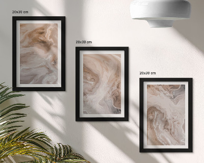 Triptych v ráme Mramorové abstraktné vzory kamenné textúry