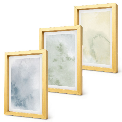 Triptych v ráme Pastelové akvarelové farby na plátne textúry