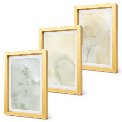 Triptych v ráme Pastelové akvarely na plátne s textúrami farieb