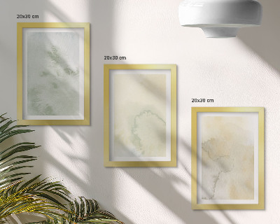 Triptych v ráme Pastelové akvarely na plátne s textúrami farieb