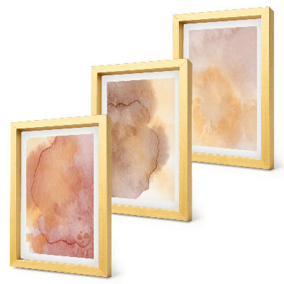 Triptych v ráme Teplé akvarely na plátne, farebné textúry