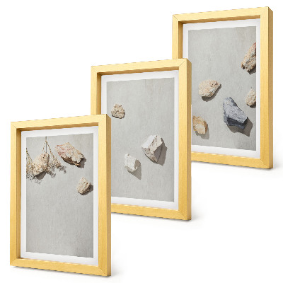 Sada obrazov do obývačky Minimalistické dekorácie s plážovými kameňmi v štýle Boho