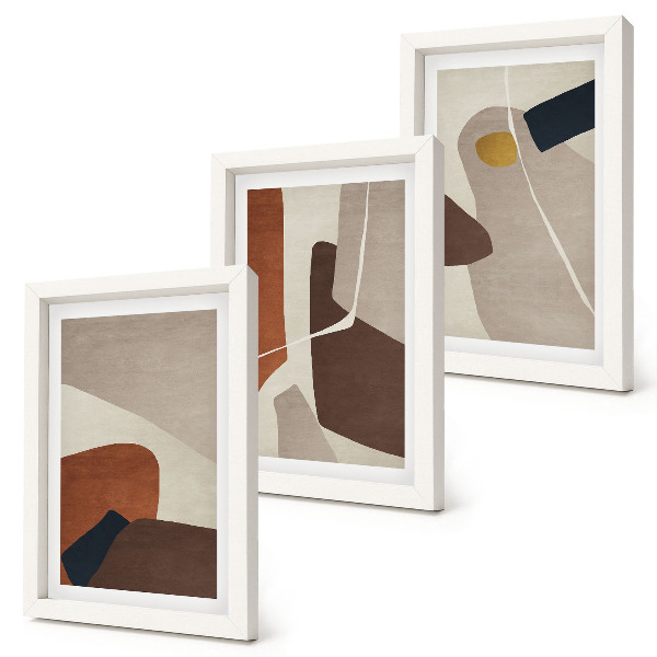 Triptych v ráme Abstraktné boho maľby tvarov v modernom štýle