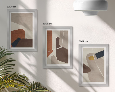 Triptych v ráme Abstraktné boho maľby tvarov v modernom štýle