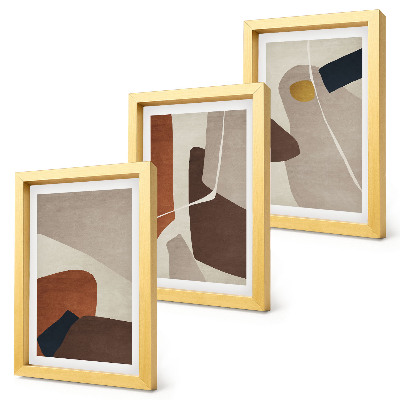 Triptych v ráme Abstraktné boho maľby tvarov v modernom štýle