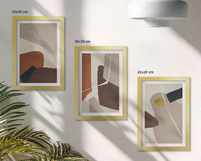 Triptych v ráme Abstraktné boho maľby tvarov v modernom štýle