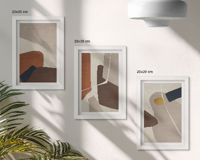 Triptych v ráme Abstraktné boho maľby tvarov v modernom štýle