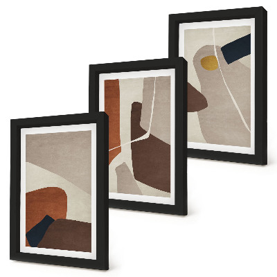 Triptych v ráme Abstraktné boho maľby tvarov v modernom štýle