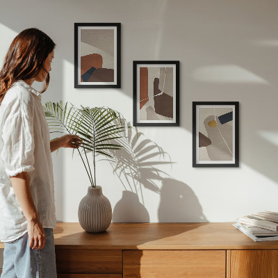 Triptych v ráme Abstraktné boho maľby tvarov v modernom štýle